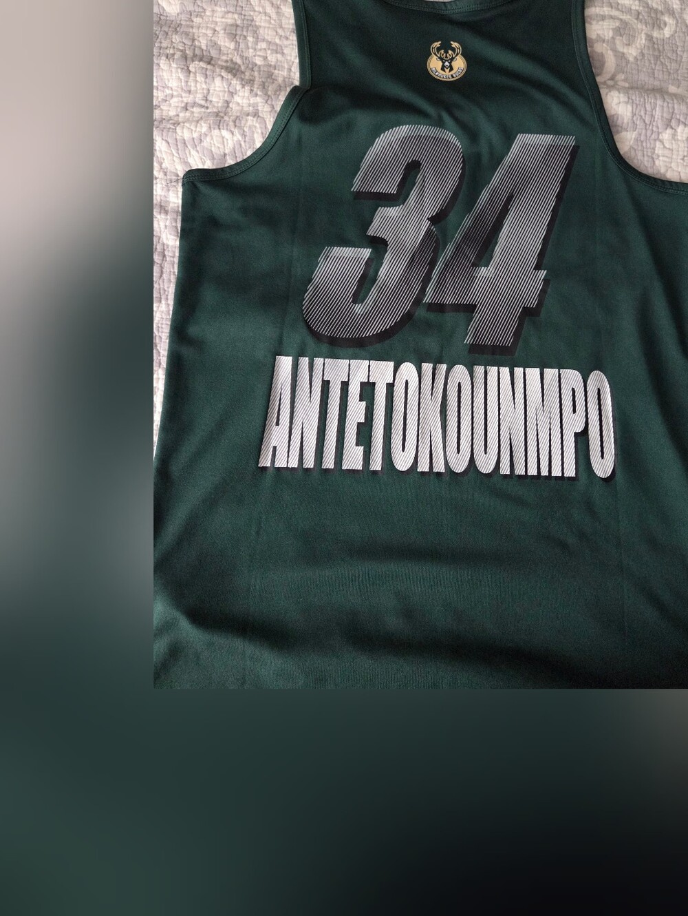NBA Milwaukee Bucks Dark Green #34 Tank Jersey Medium - Picture 2 of 3